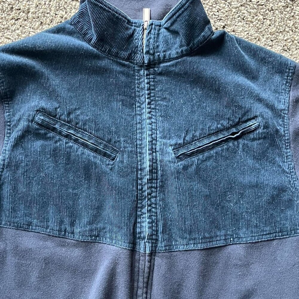 Topo Ranch Navy Blue Zip up Corduroy Jacket Mens L Retro Hiking Barn Jacket - Picture 4 of 8
